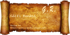 Gálfi Renátó névjegykártya